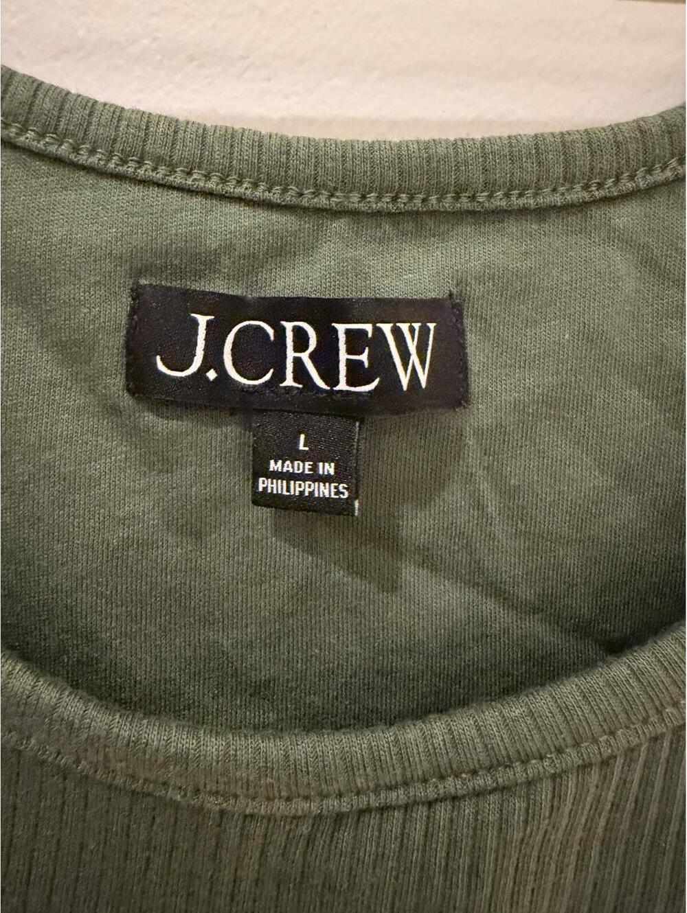 J.Crew Olive Green Ribbed Tank Top Size Large - Picture 2 of 7